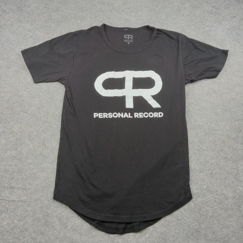 Personal Record Shirt Mens Small Black PR Logo Graphic Tee Tagless Fitness